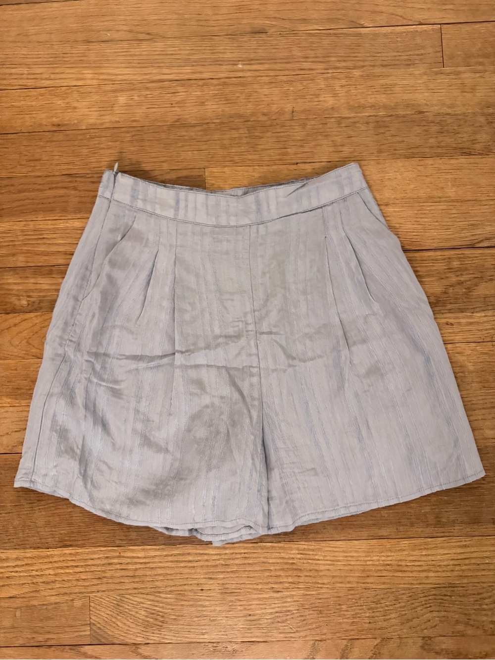 DAZY Women's Blue Ribbed Striped High Waisted Shorts - Size M
 b23